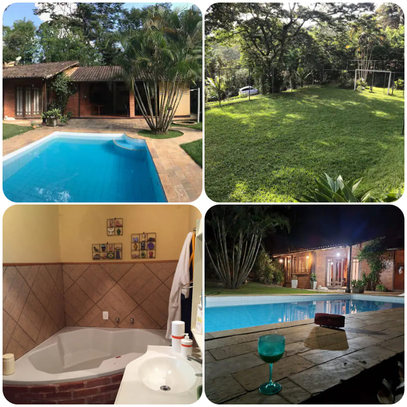 A Granja Salvaterra se destaca também pela banheira de hidromassagem em um dos dormitórios (Fotos: Divulgação)